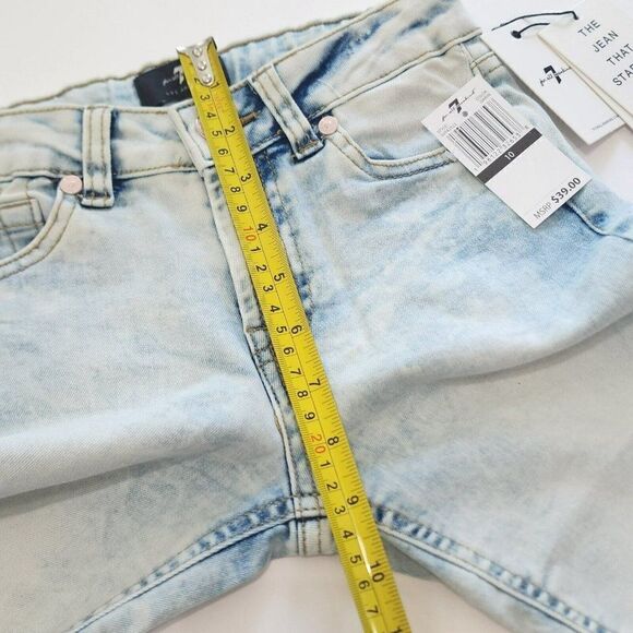 7 FOR ALL MANKIND​ Girl’s - Size 10 - Bermuda Denim Frayed Shorts Darin - Picture 4 of 8